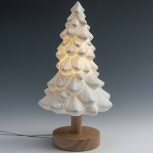 Porcelain lamp "Fluffy Christmas tree on a stand"